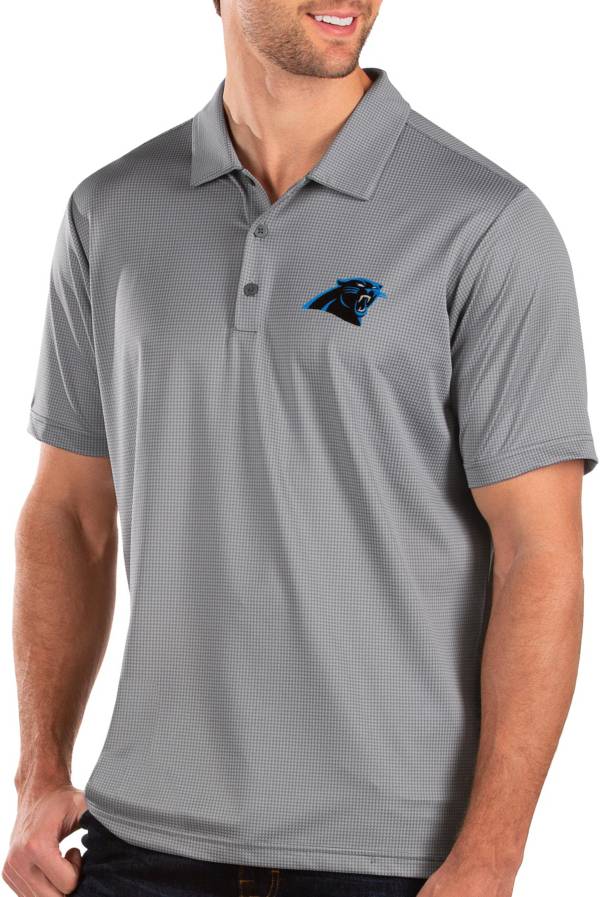 Antigua Men's Carolina Panthers Affluent Black Polo