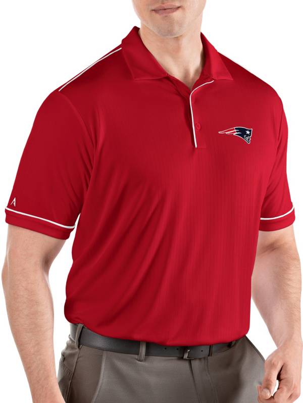 Antigua Men's New England Patriots Salute Red Polo