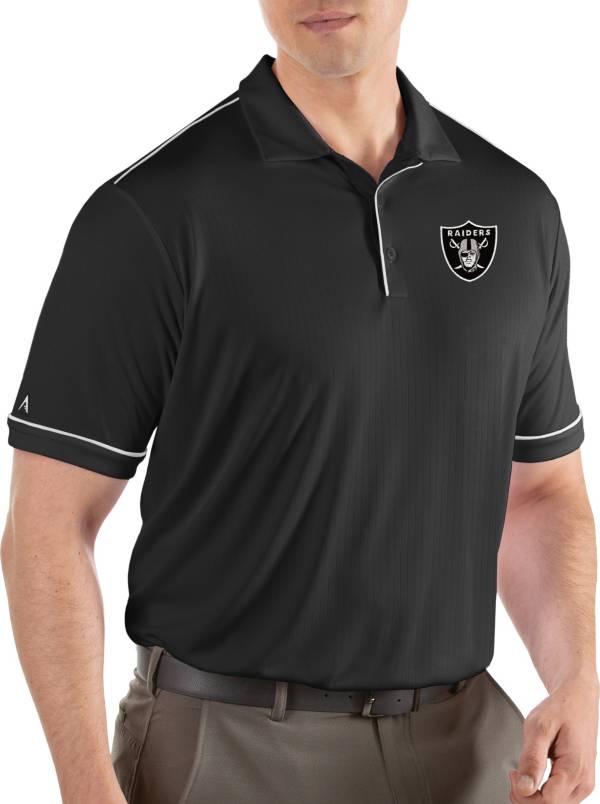 Antigua Men's Las Vegas Raiders Salute Black Polo