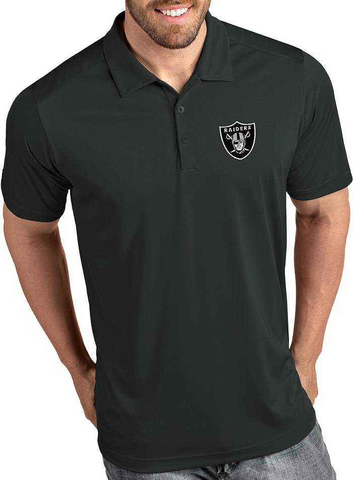 Las Vegas Raiders NFL Mens Polyester Polo Golf Shirt Black Big Sizes