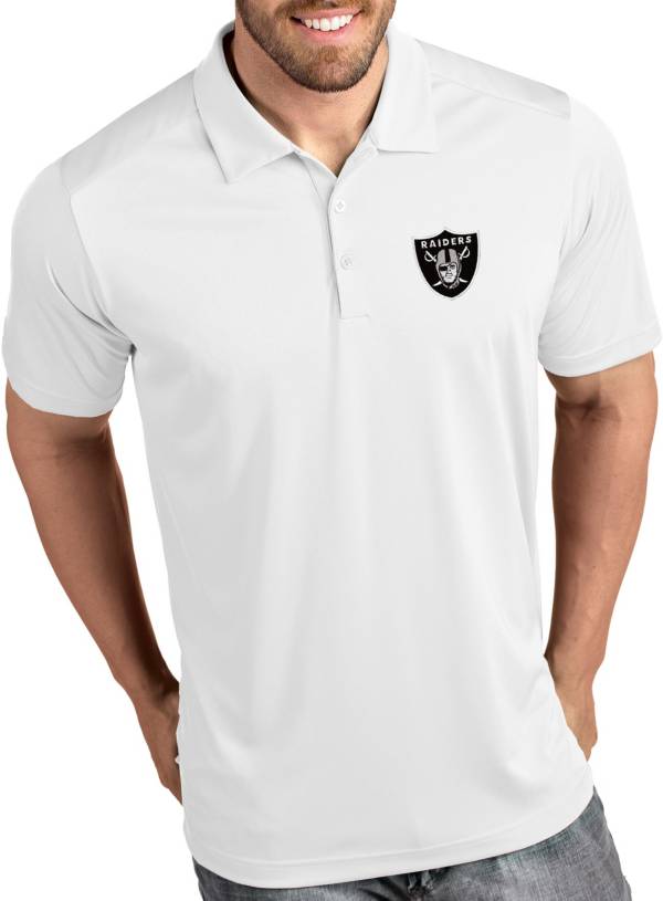 Antigua Men's Las Vegas Raiders Balance Grey Polo