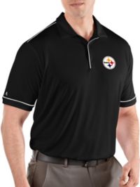 Antigua Men's Pittsburgh Steelers Salute Black Polo  DICK 