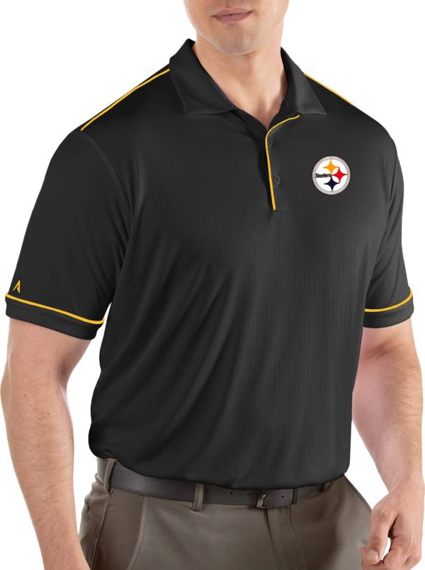 Antigua Men's Pittsburgh Steelers Salute Black Polo  Golf 