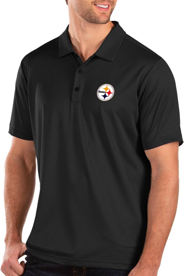 Antigua Men's Pittsburgh Steelers Balance Black Polo product image