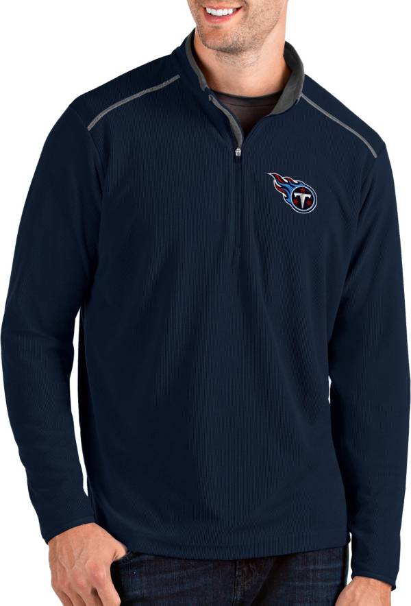 Antigua Men's Tennessee Titans Glacier Navy Quarter-Zip Pullover