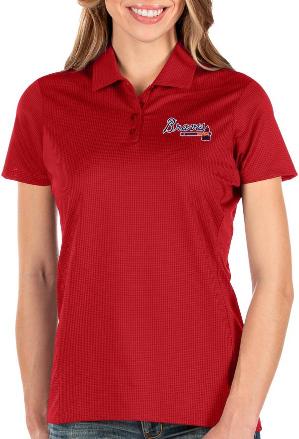 Antigua Women's Atlanta Braves Red Balance Polo