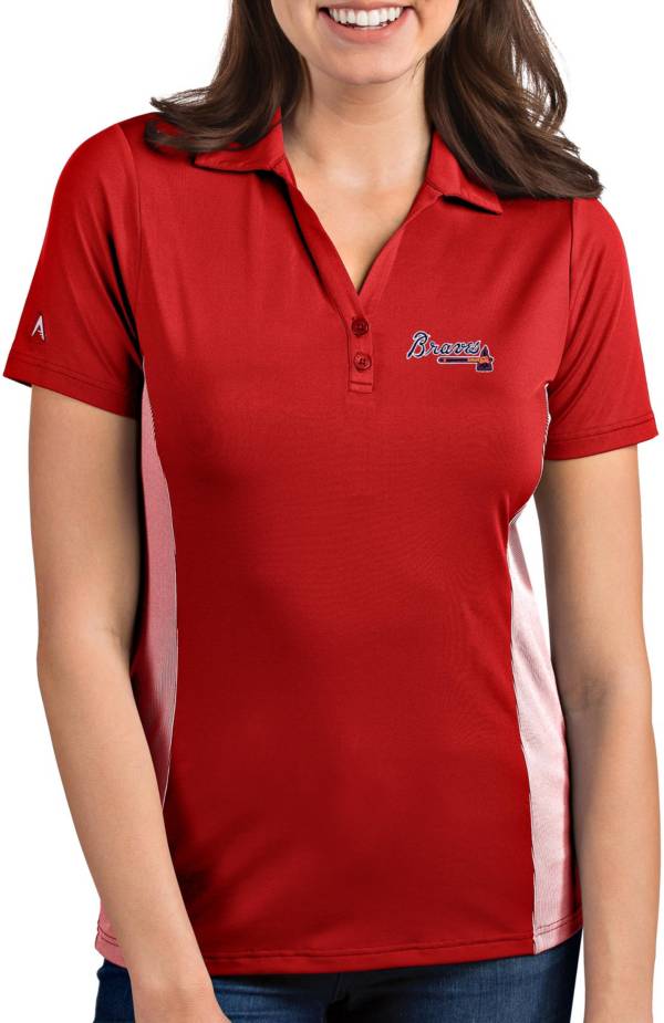 Antigua Women's Atlanta Braves Venture Red Performance Polo