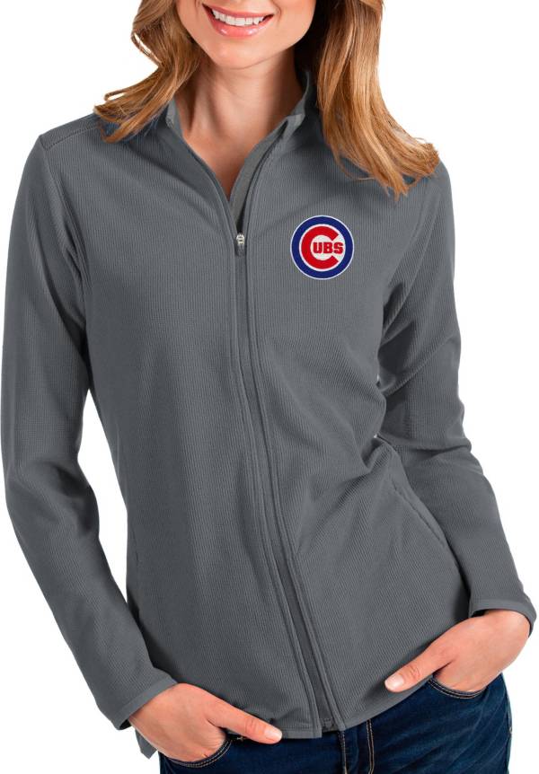 Antigua Women's Chicago Cubs Grey Glacier Full-Zip Jacket