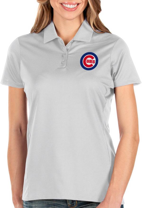 Antigua Women's Chicago Cubs White Balance Polo