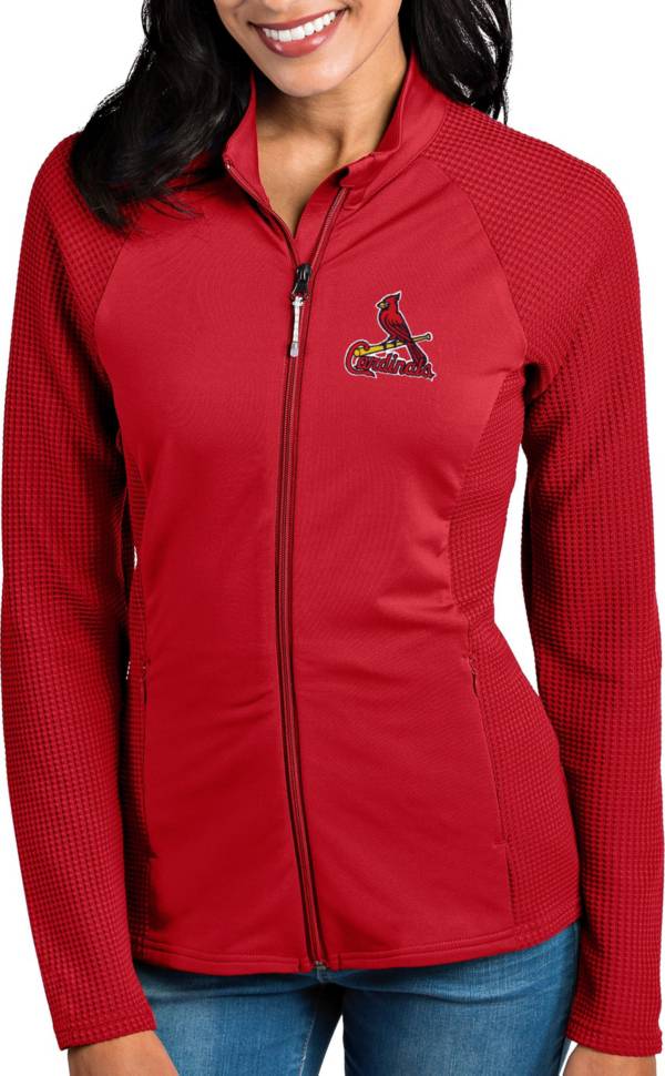 Antigua Women's St. Louis Cardinals Red Sonar Performance Quarter-Zip Pullover