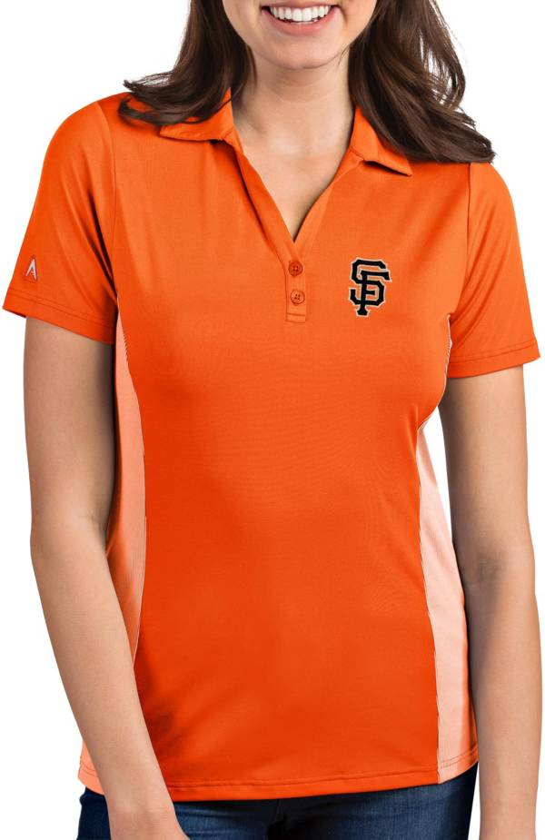 Antigua Women's San Francisco Giants Venture Orange Performance Polo