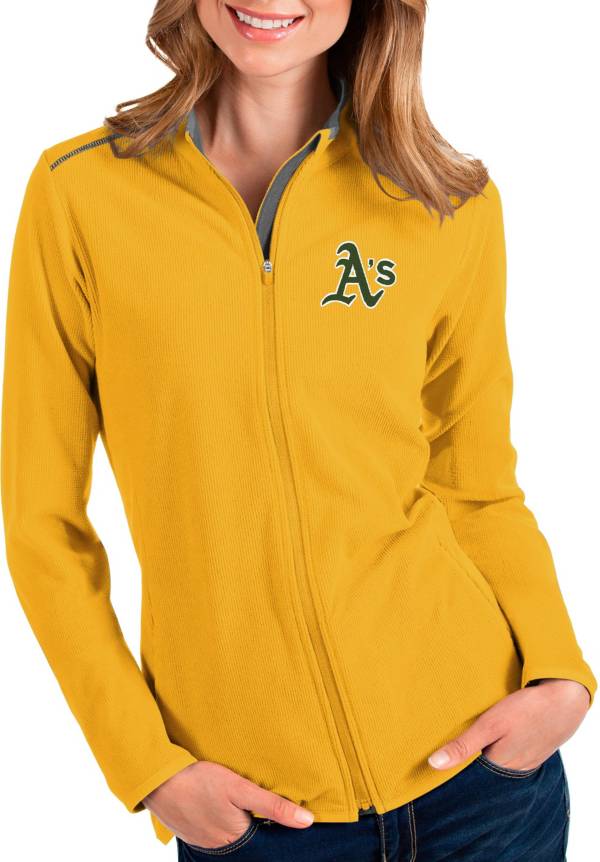 Antigua Women's Oakland Athletics Gold Glacier Full-Zip Jacket