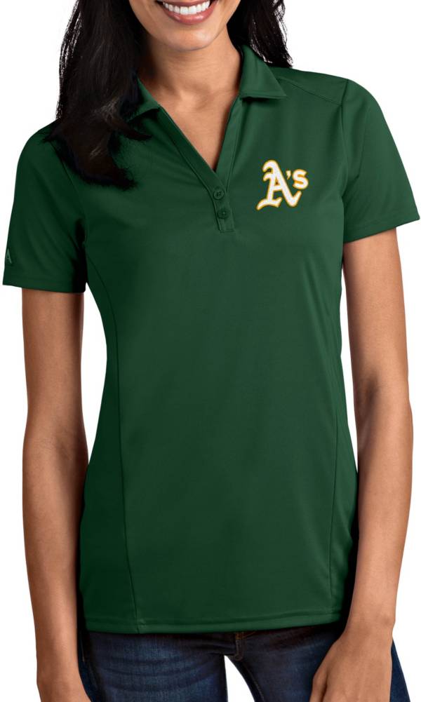 Antigua Women's Oakland Athletics Tribute Green Performance Polo