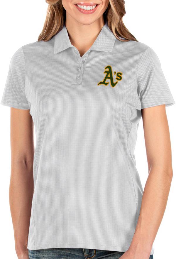 Antigua Women's Oakland Athletics White Balance Polo