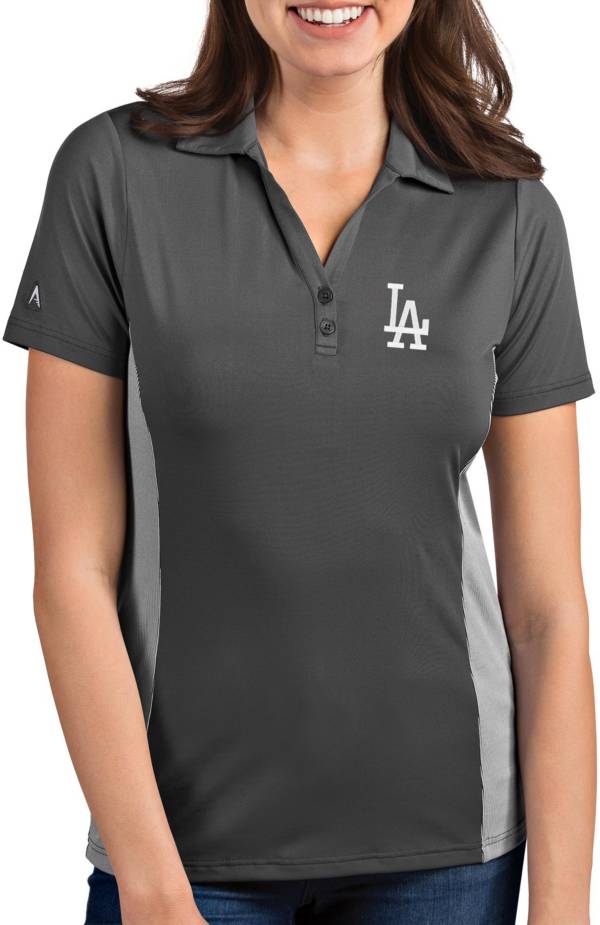 Antigua Women's Los Angeles Dodgers Venture Grey Performance Polo