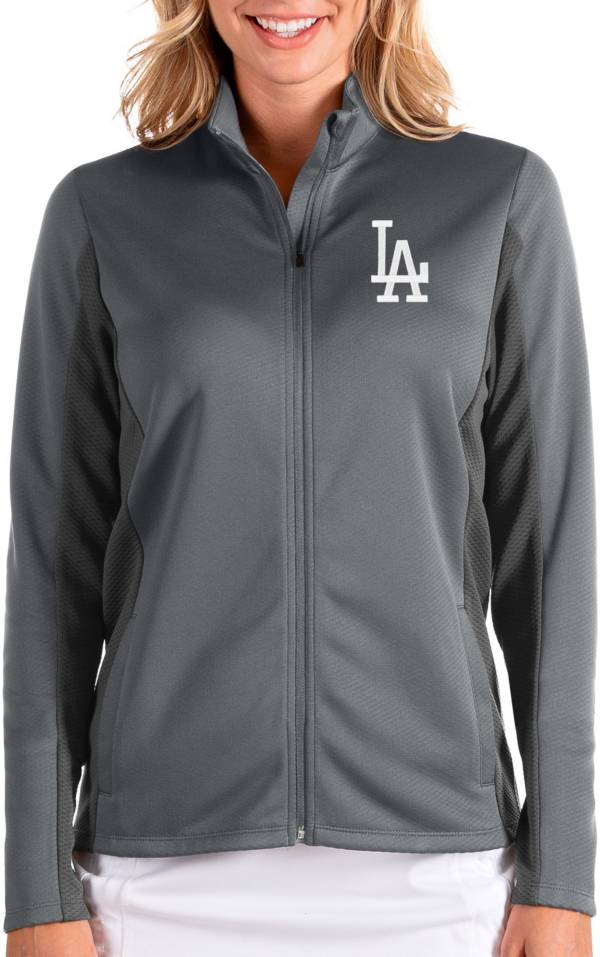 Antigua Women's Los Angeles Dodgers Grey Passage Full-Zip Jacket product image