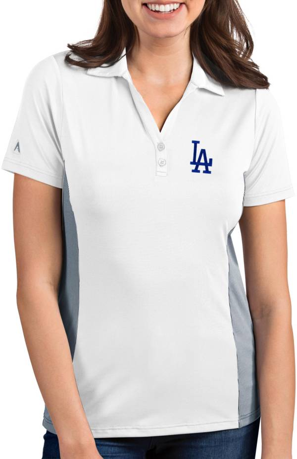 Antigua Women's Los Angeles Dodgers Venture White Performance Polo