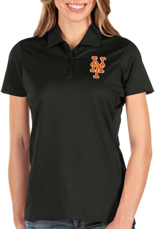 Antigua Women's New York Mets Black Balance Polo