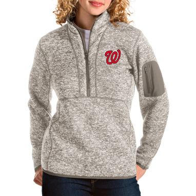 sorry, Antigua Women's Washington Nationals Oatmeal Fortune Half-Zip Pullover is currently out of stock