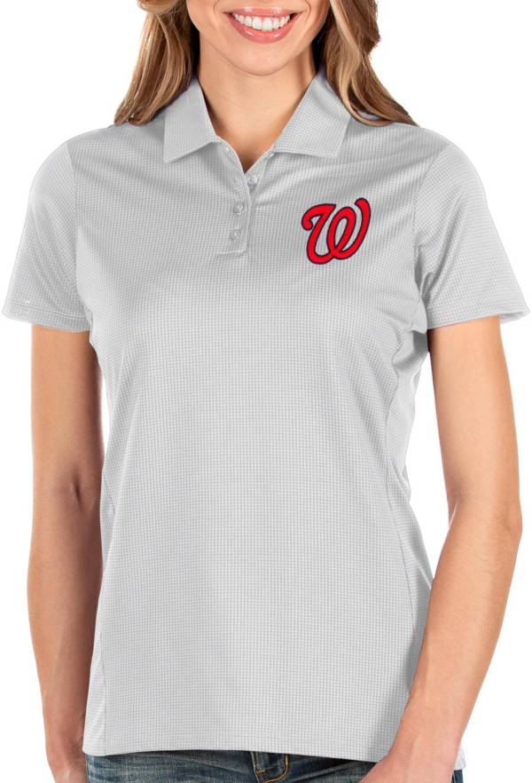 Antigua Women's Washington Nationals White Balance Polo