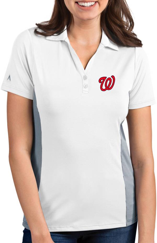 Antigua Women's Washington Nationals Venture White Performance Polo