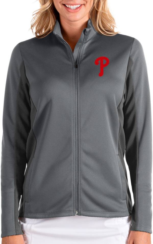 Antigua Women's Philadelphia Phillies Grey Passage Full-Zip Jacket product image