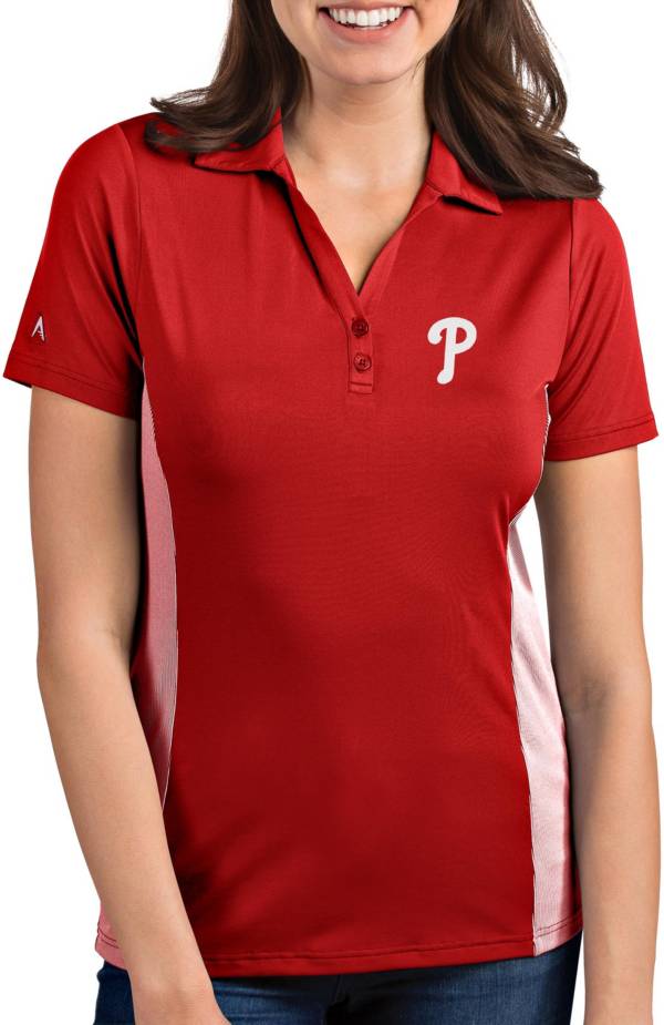 Antigua Women's Philadelphia Phillies Venture Red Performance Polo