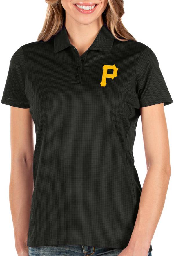 Antigua Women's Pittsburgh Pirates Black Balance Polo