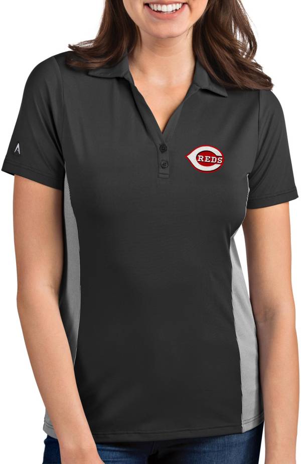 Antigua Women's Cincinnati Reds Venture Black Performance Polo