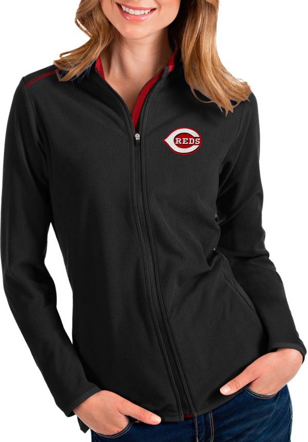 Antigua Women's Cincinnati Reds Black Glacier Full-Zip Jacket