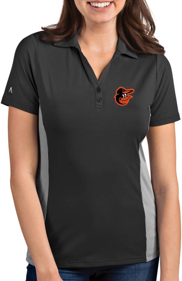 Antigua Women's Baltimore Orioles Venture Black Performance Polo