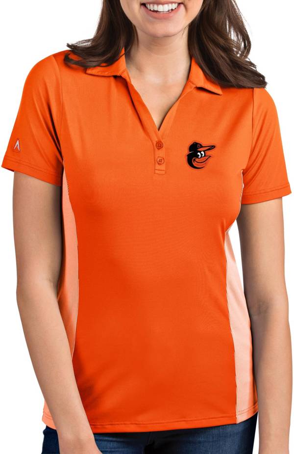 Antigua Women's Baltimore Orioles Venture Orange Performance Polo