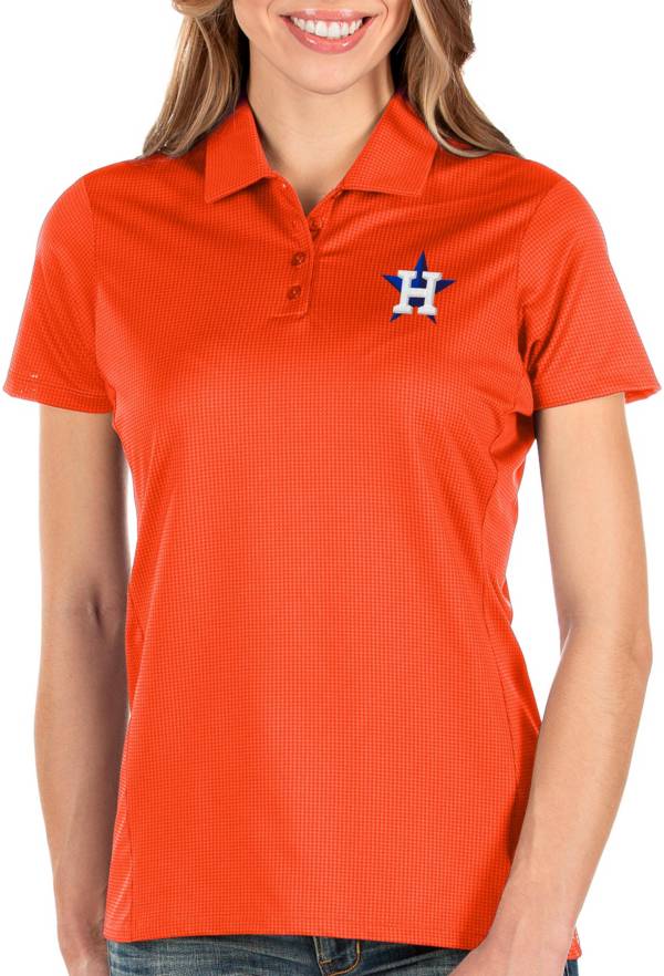 Antigua Women's Houston Astros Orange Balance Polo