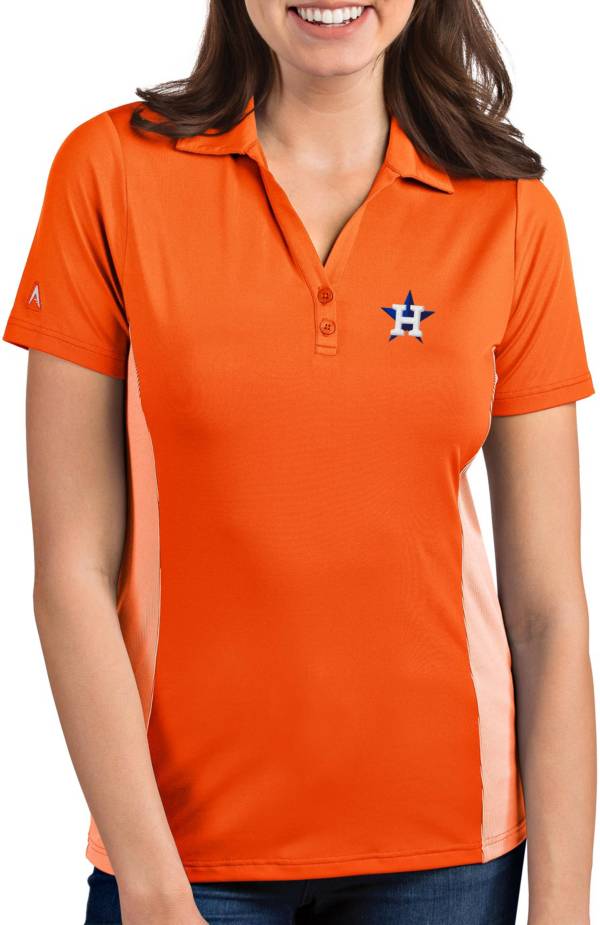 Antigua Women's Houston Astros Venture Orange Performance Polo