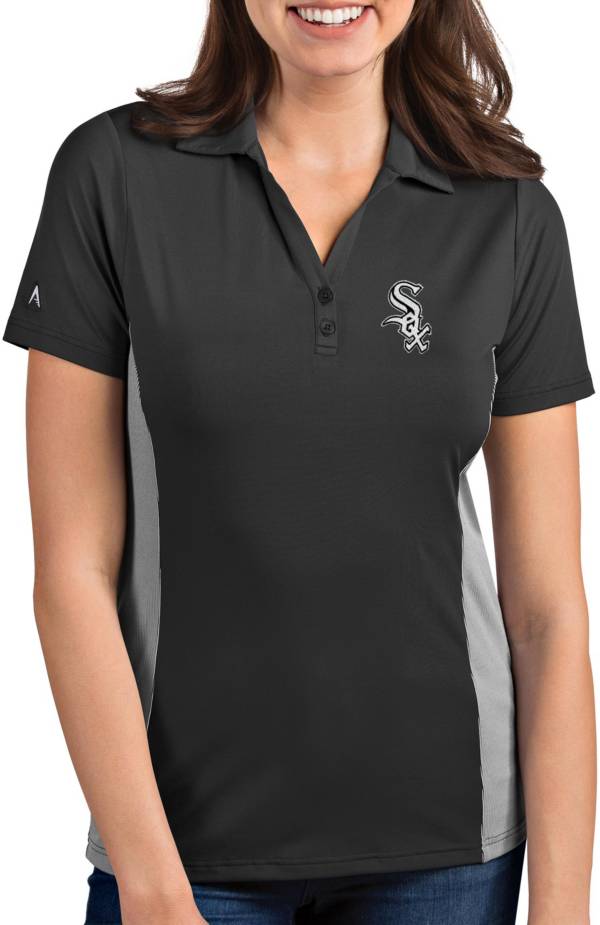 Antigua Women's Chicago White Sox Venture Black Performance Polo