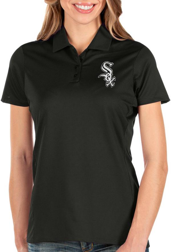 Antigua Women's Chicago White Sox Black Balance Polo