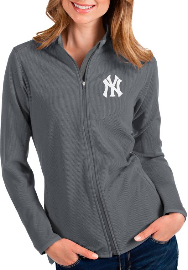 Antigua Women's New York Yankees Grey Glacier Full-Zip Jacket