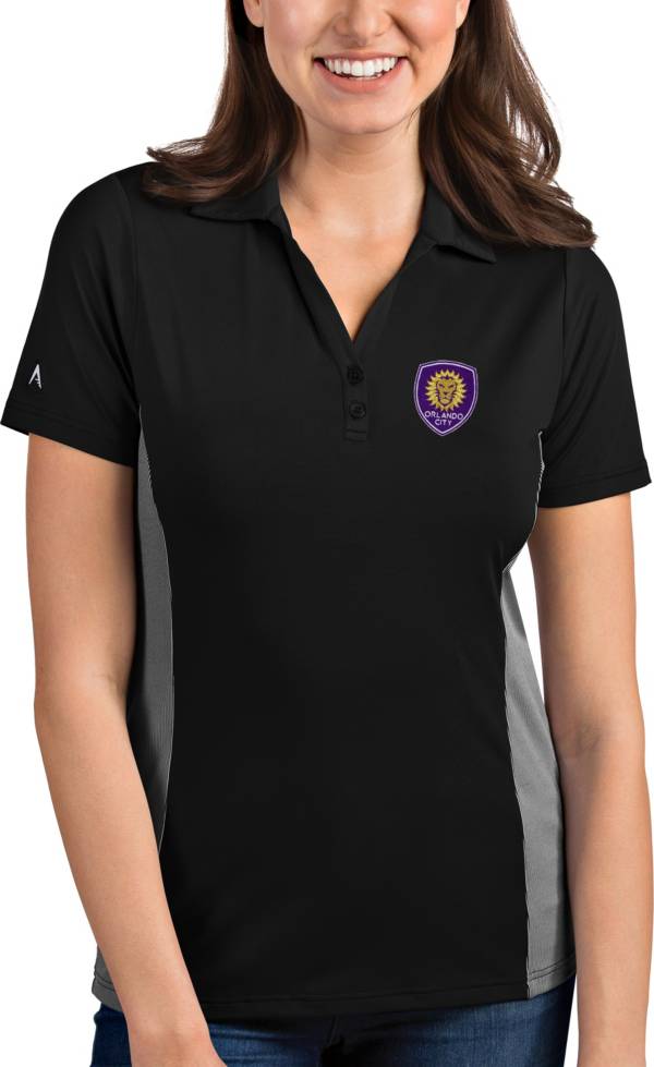 Antigua Women's Orlando City Venture Black Polo