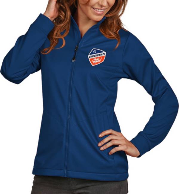 Antigua Women's FC Cincinnati Golf Royal Full-Zip Jacket