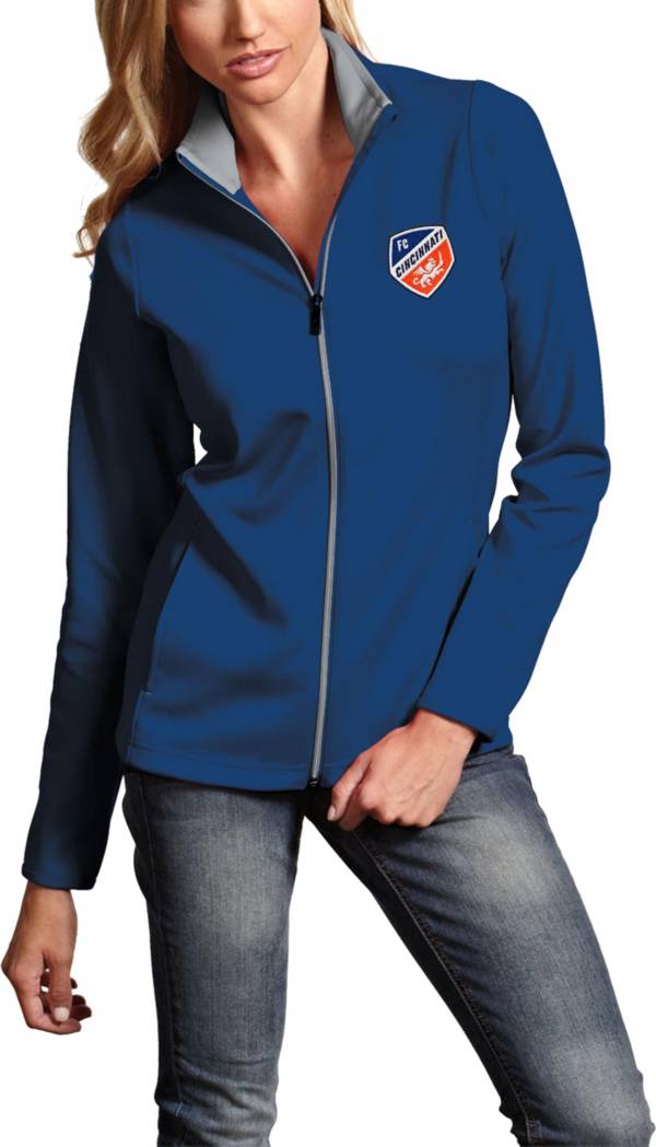 Antigua Women's FC Cincinnati Leader Royal Full-Zip Jacket