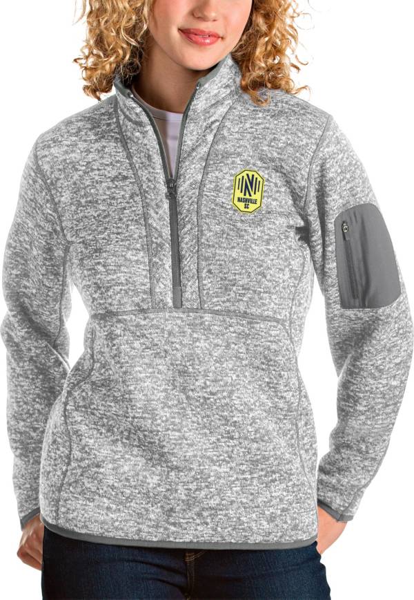 Antigua Women's Nashville SC Fortune Grey QuarterZip Pullover Dick's