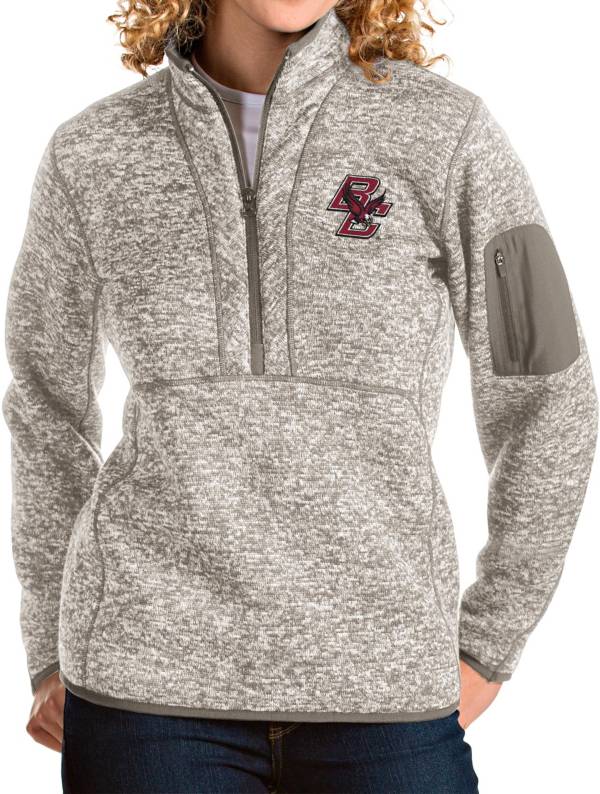 Antigua Women's Boston College Eagles Oatmeal Fortune Pullover Jacket product image