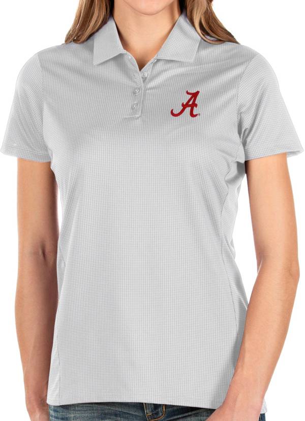 Antigua Women's Alabama Crimson Tide Balance White Polo