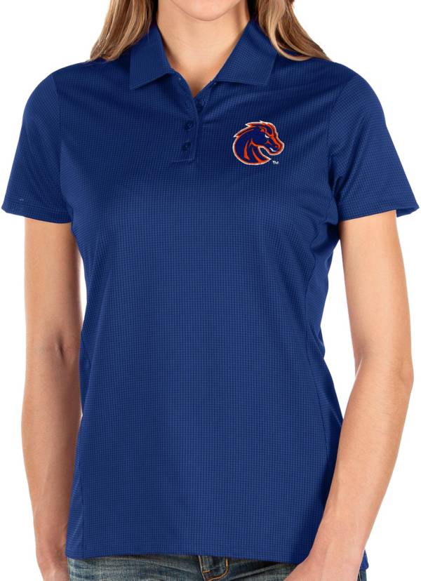 Antigua Women's Boise State Broncos Blue Balance Polo