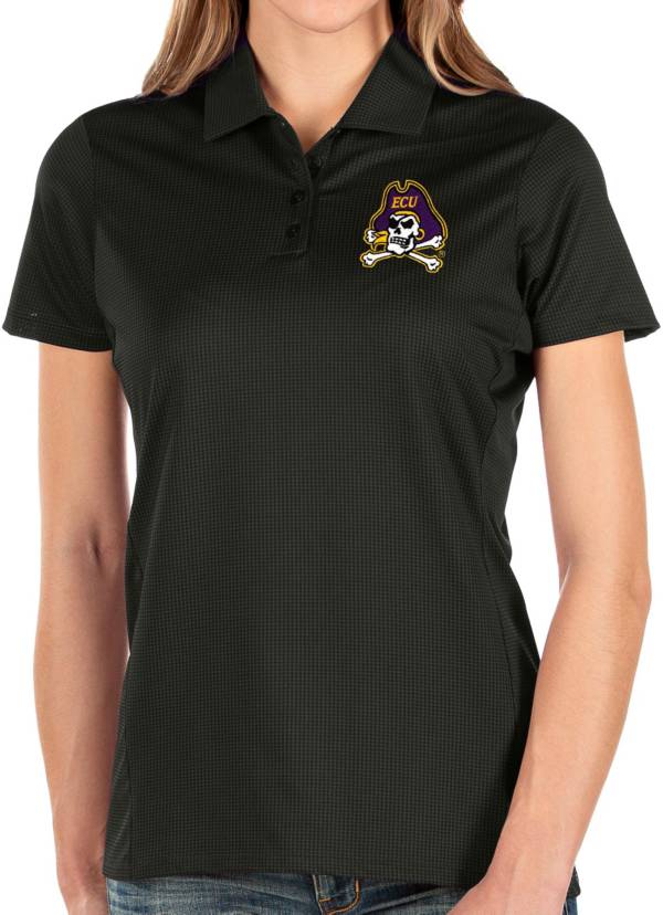 Antigua Women's East Carolina Pirates Balance Black Polo