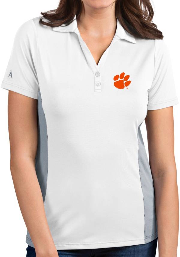 Antigua Women's Clemson Tigers Venture White Polo