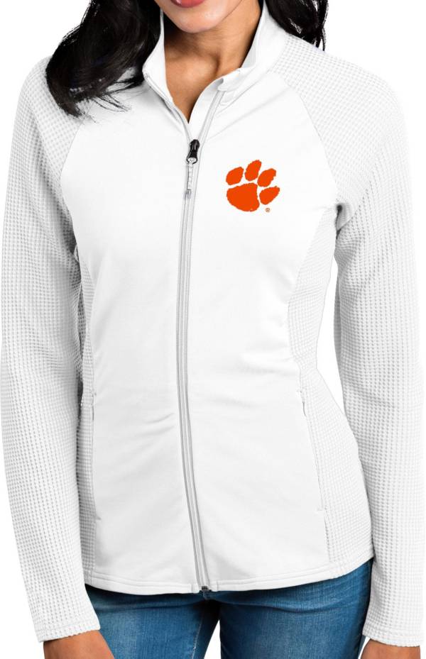 Antigua Women's Clemson Tigers White Sonar Full-Zip Performance Jacket