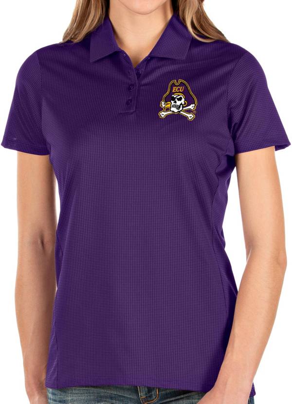 Antigua Women's East Carolina Pirates Purple Balance Polo