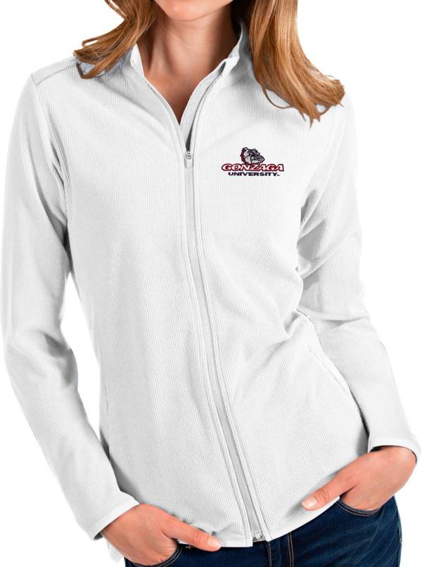 Antigua Women's Gonzaga Bulldogs Glacier Full-Zip White Jacket