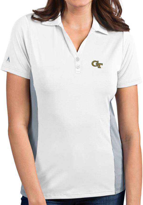 Antigua Women's Georgia Tech Yellow Jackets Venture White Polo